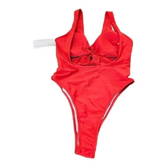 ChyrII Red Halter Neck One-Piece Swimsuit Size M - Picture 2 of 10